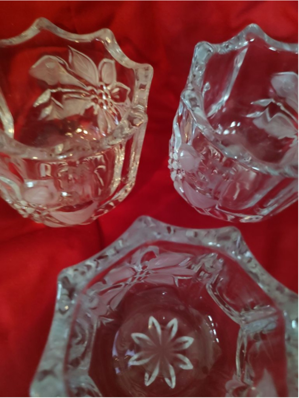 Vtg Mikasa Clear Glass Decor Set of 3